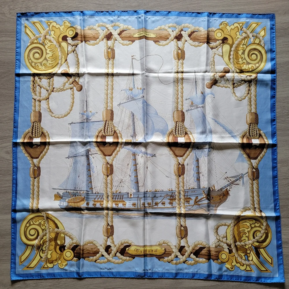 SALE🎉 Authentic HERMES Nautical Themed Silk Scarf - Picture 9 of 9